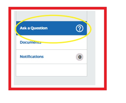 A screenshot of My BHW with "Ask a Question" circled.